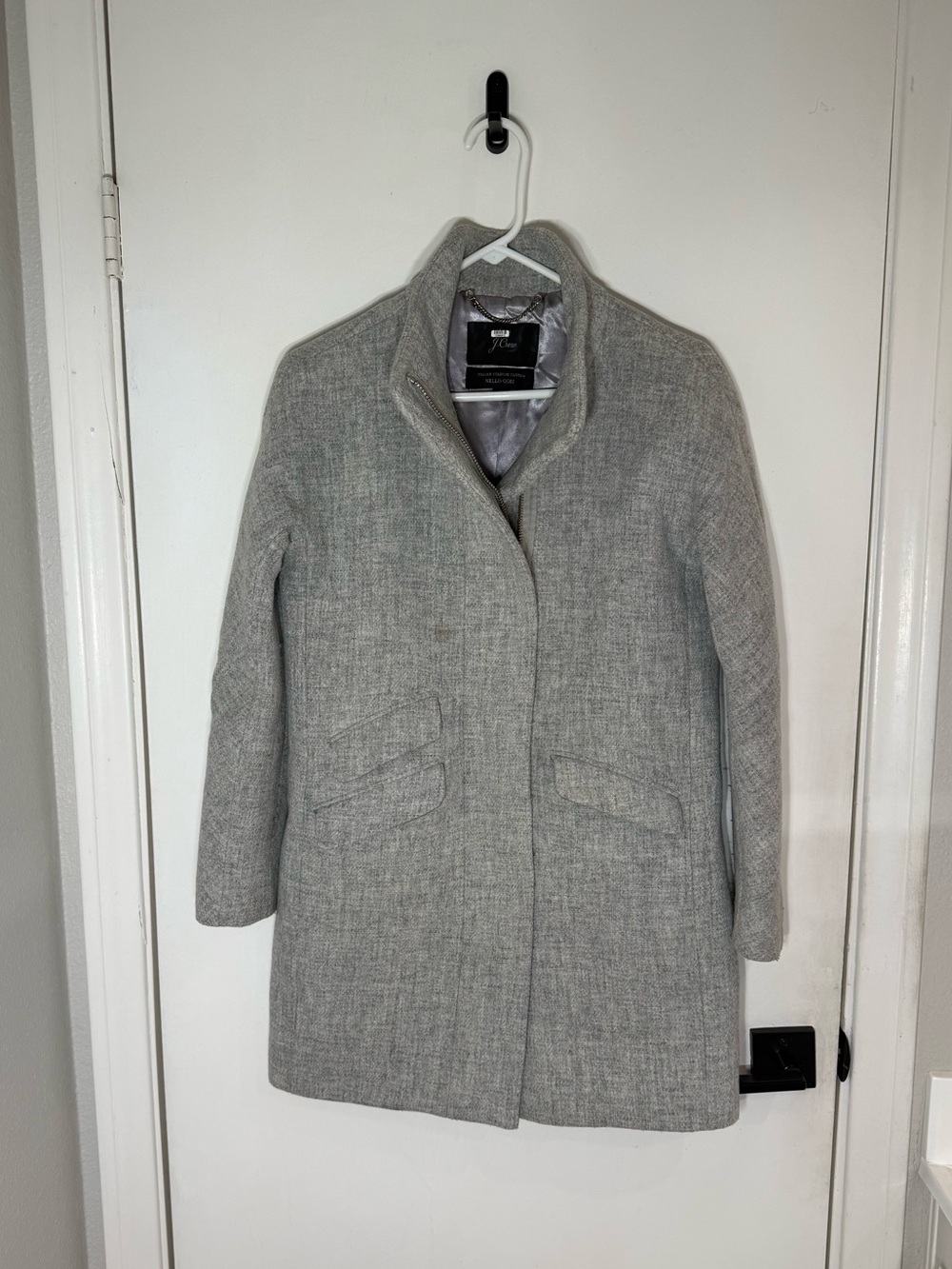 J. Crew Light Gray Wool-Blend Pea Coat